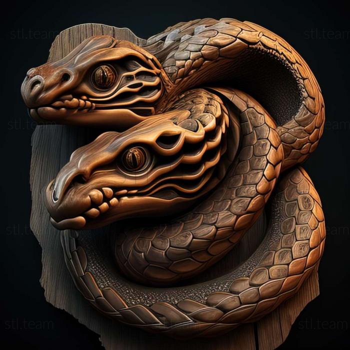 3d модель змії